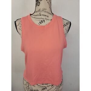 Lululemon Muscle Tank Top Womens SZ 6/8 Semi Crop Perforated Orange Pink
